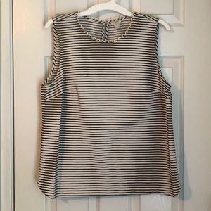 Navy and white striped J Crew top